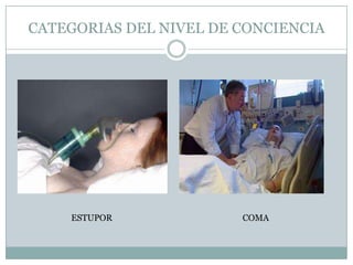 CATEGORIAS DEL NIVEL DE CONCIENCIA




    ESTUPOR             COMA
 