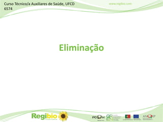 www.regibio.com
Eliminação
Curso Técnico/a Auxiliares de Saúde, UFCD
6574
 