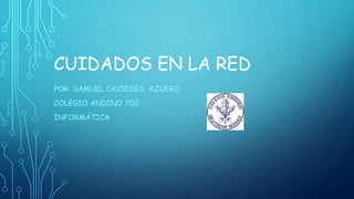 CUIDADOS EN LA RED
POR: SAMUEL CAVIEDES AZUERO
COLEGIO ANDINO 7D2
INFORMÁTICA
 