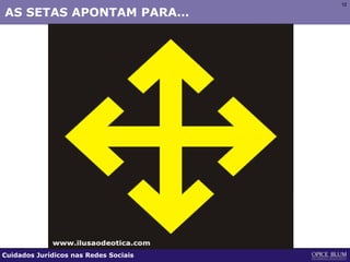 121212121212
AS SETAS APONTAM PARA…
Cuidados Jurídicos nas Redes Sociais
 