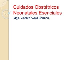Cuidados Obstétricos
Neonatales Esenciales
Mgs. Vicente Ayala Bermeo.
 