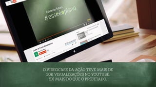 O VIDEOCASE DA AÇÃO TEVE MAIS DE
30K VISUALIZAÇÕES NO YOUTUBE.
5X MAIS DO QUE O PROJETADO.
 