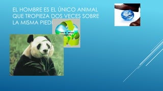 EL HOMBRE ES EL ÚNICO ANIMAL
QUE TROPIEZA DOS VECES SOBRE
LA MISMA PIEDRA.
 