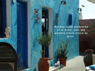 Muchas veces sembrarás
en el dolor, pero esa
siembra traerá frutos de
gozo.
 