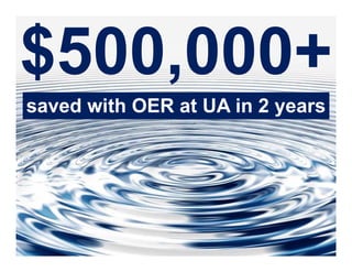 saved with OER at UA in 2 years
 