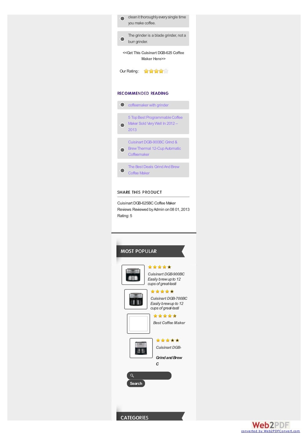 Cuisinart dgb 625 bc grinder coffee maker reviews