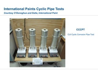 International Paints Cyclic Pipe Tests
Courtesy O’Donoghue and Datta, International Paint
CCCPT
CUI Cyclic Corrosion Pipe Test
 