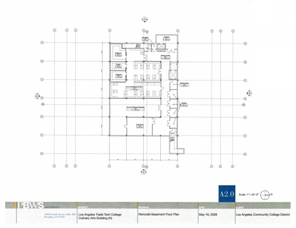 Proposal for Renovation of Culinary Arts School at Los Angeles Trade