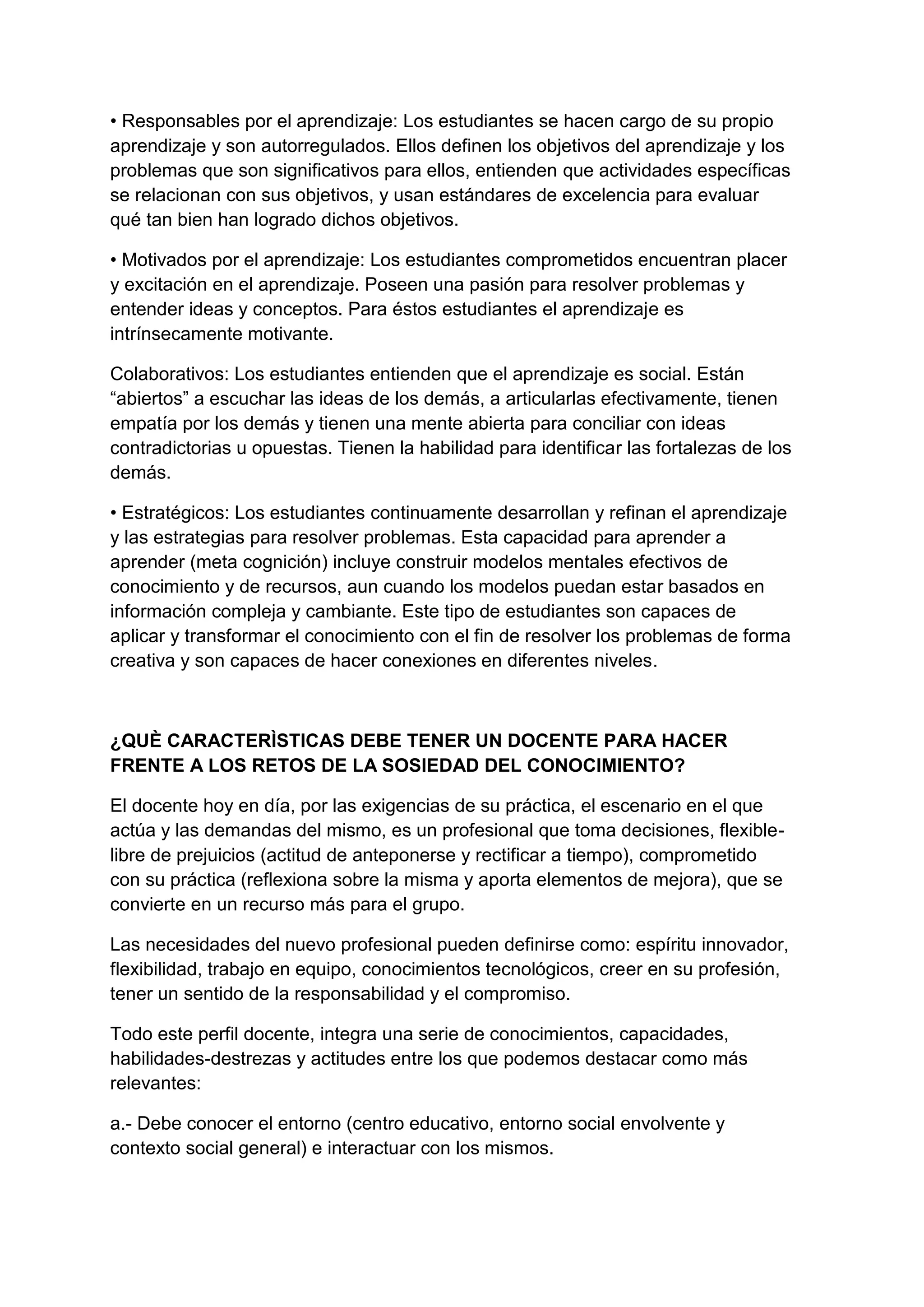 Cuál es el rol de la escuela en la sociedad del conocimiento | DOCX
