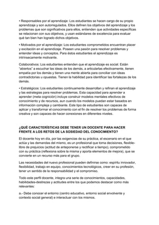 Cuál es el rol de la escuela en la sociedad del conocimiento | DOCX