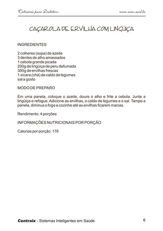 Culinaria  Diabeticos