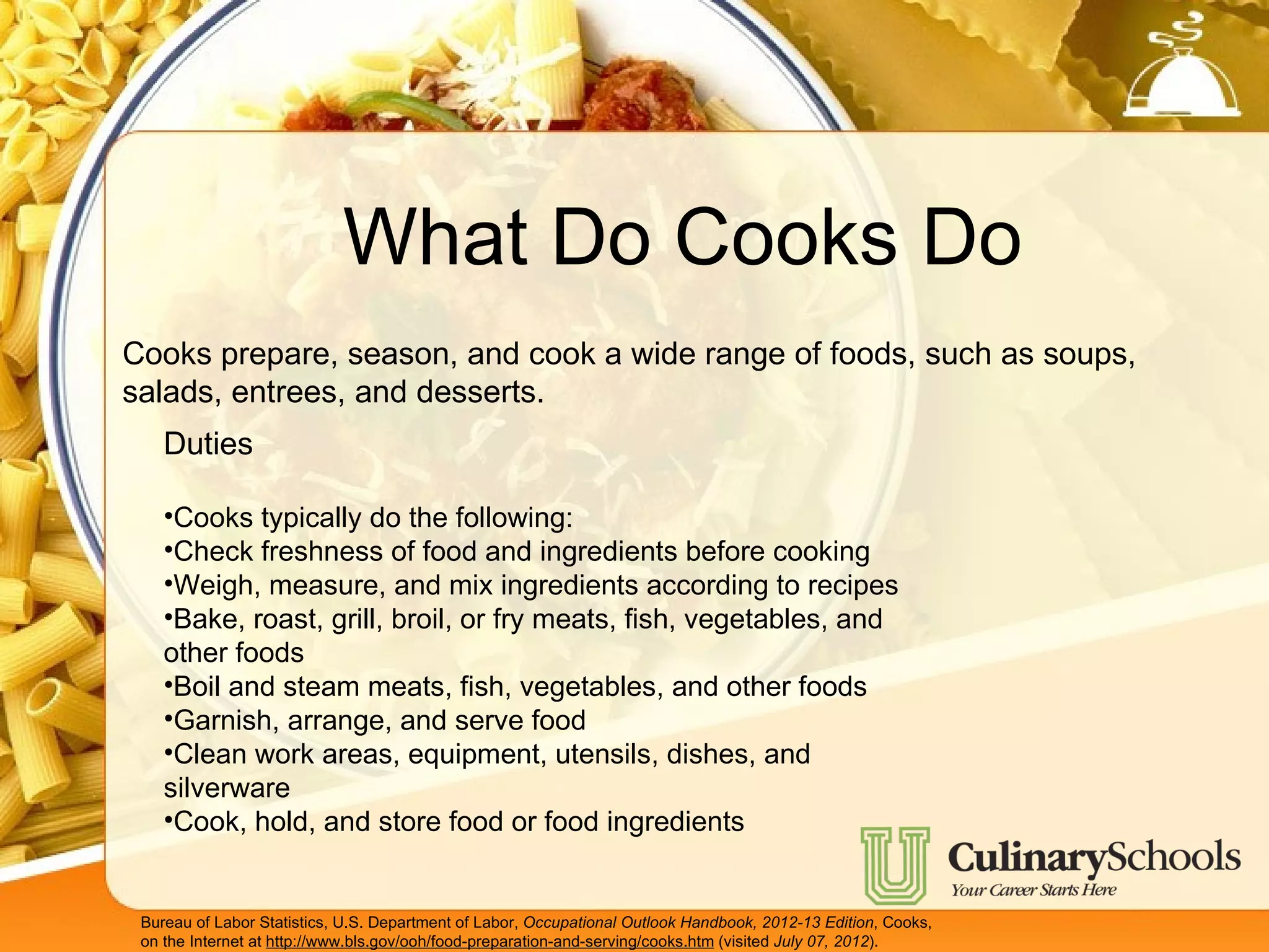 Career Outlooks for Cooks | PPT