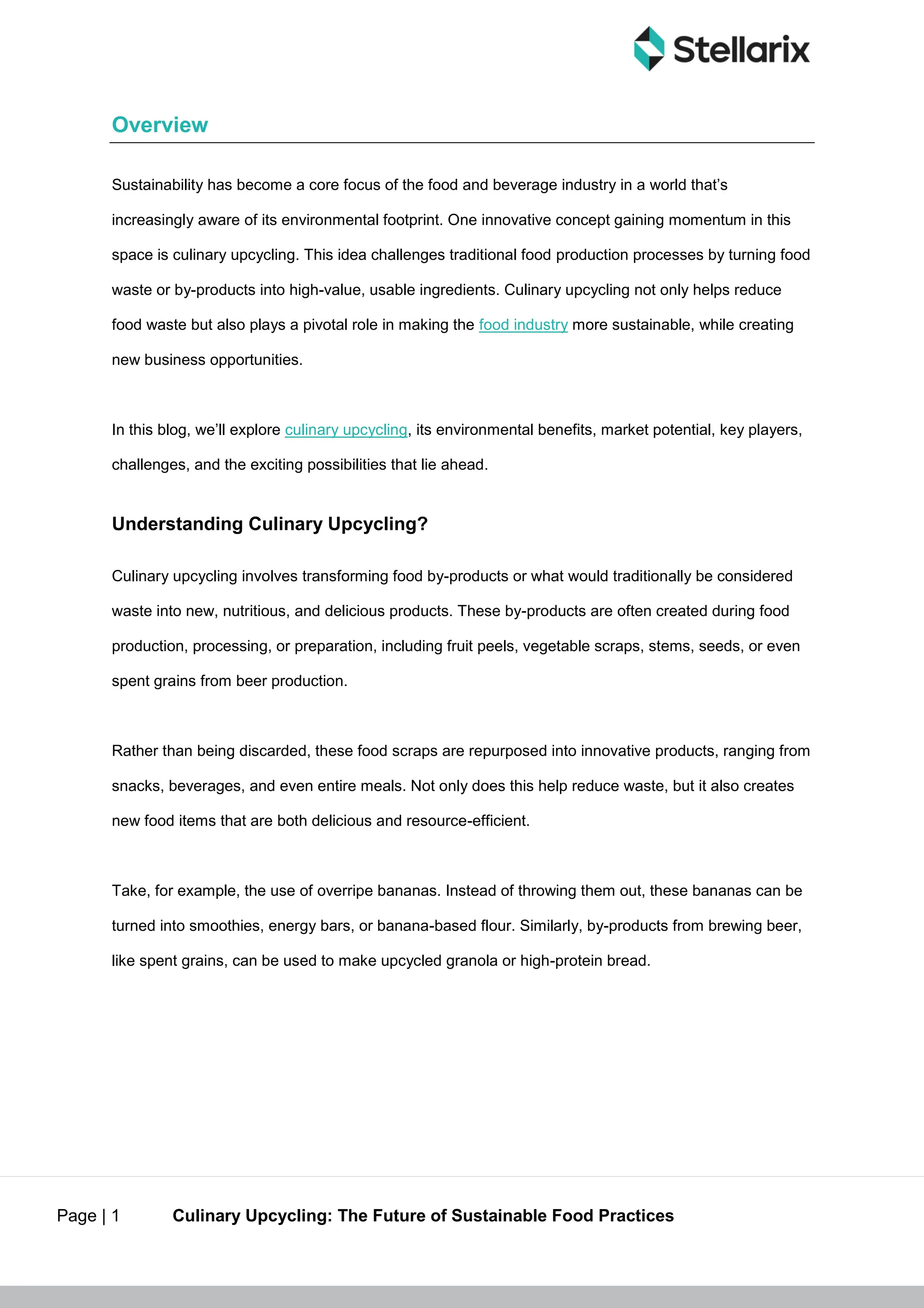Culinary Upcycling The Future of Sustainable Food Practices | PDF