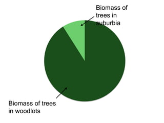 Biomass of
                   trees in
                   suburbia




Biomass of trees
in woodlots
 
