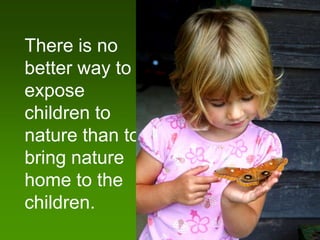 There is no
better way to
expose
children to
nature than to
bring nature
home to the
children.
 
