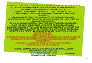 ZANJADO EL TEMA CON LOS ANTERIORES PROPIETARIOS DE CULLERADETOTS, Y  DESPUÉS DE HABER DADO TODAS LAS EXPLICACIONES POSIBLE...