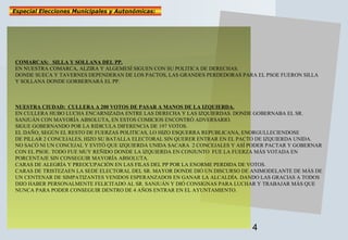 4
Especial Elecciones Municipales y Autonómicas:
COMARCAS: SILLA Y SOLLANA DEL PP.
EN NUESTRA COMARCA, ALZIRA Y ALGEMESÍ S...