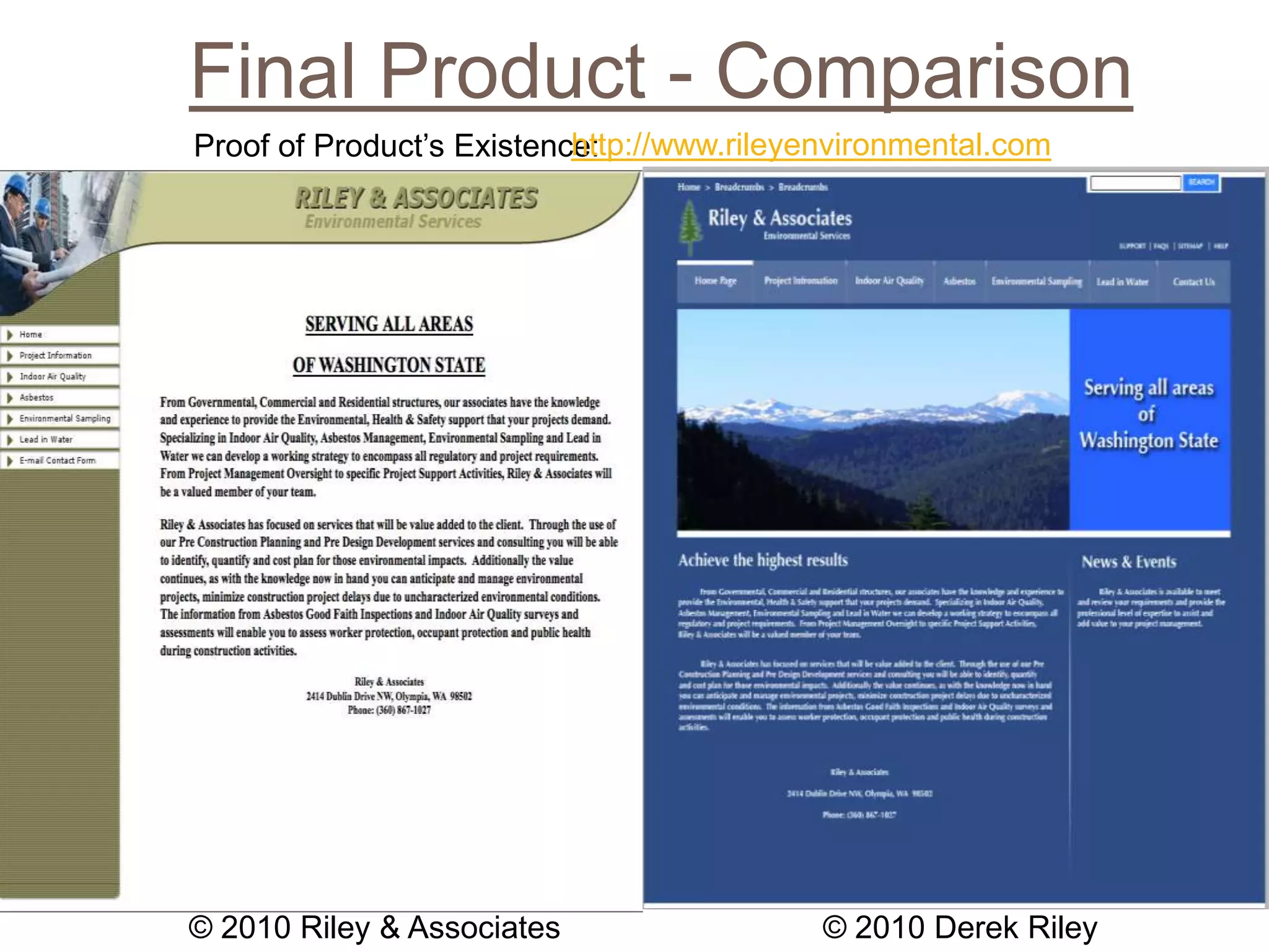 Heavy lifting or “ Coding “Start the Coding of the website in Adobe Dreamweaver CS4Using HTML and CSSHave been taking Web Development for 2 years© 2010 Derek Riley
