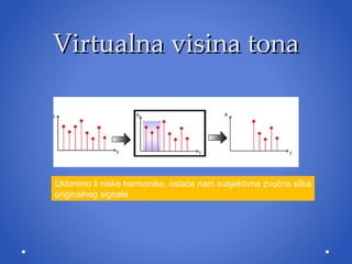 Virtualna visina tona Uklonimo li niske harmonike, ostaće nam subjektivna zvučna slika originalnog signala 