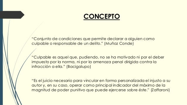 Culpabilidad - Derecho Penal
