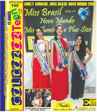 CULTURARTEEN
TODOS OS MESES COM VOCÊ!
INFORMATIVOOFICIALDAJUVENTUDEDEMARICÁ-Falandocomosjovens,paraosjovensesobreosJOVENS!...