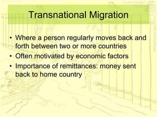 Transnational Migration Example Cult anth lecture migration | PPTX