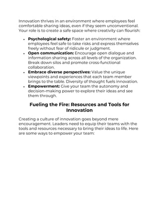 Cultivating a Culture of Innovation as a Leader- Spark the Flame Within ...