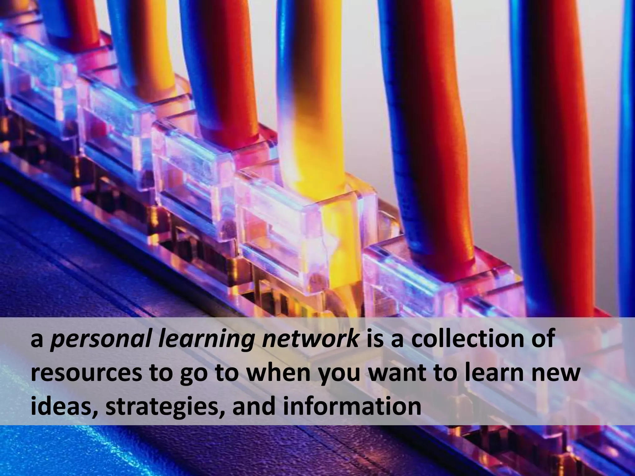 apersonal learning network is a collection of resources to go to when you want to learn new ideas, strategies, and information