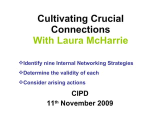 Cultivating Crucial Connections With Laura McHarrie CIPD 11 th  November 2009 ,[object Object],[object Object],[object Object]