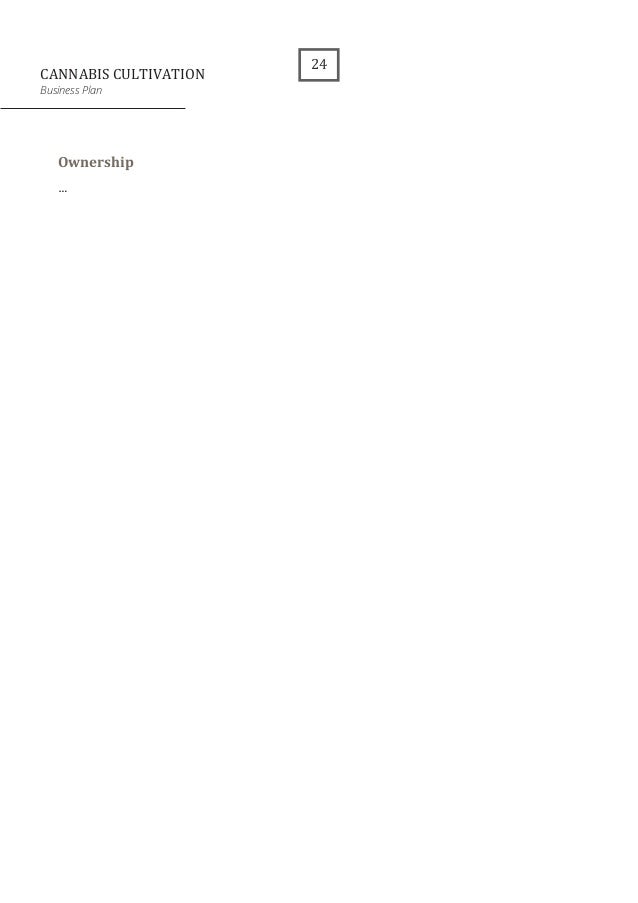 Cannabis Cultivation Business Plan Template