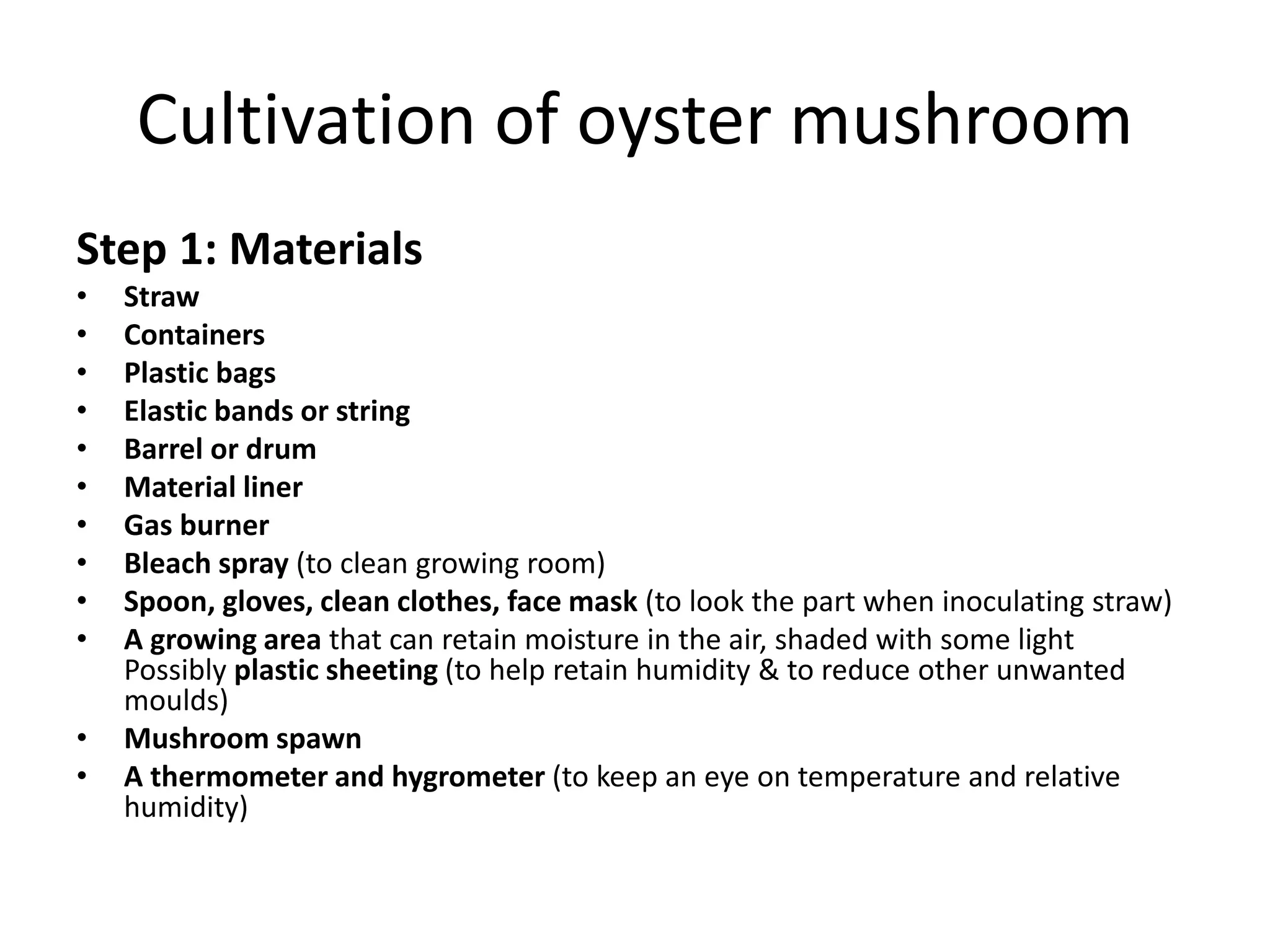 Cultivation of oyster mushroom | PPTX