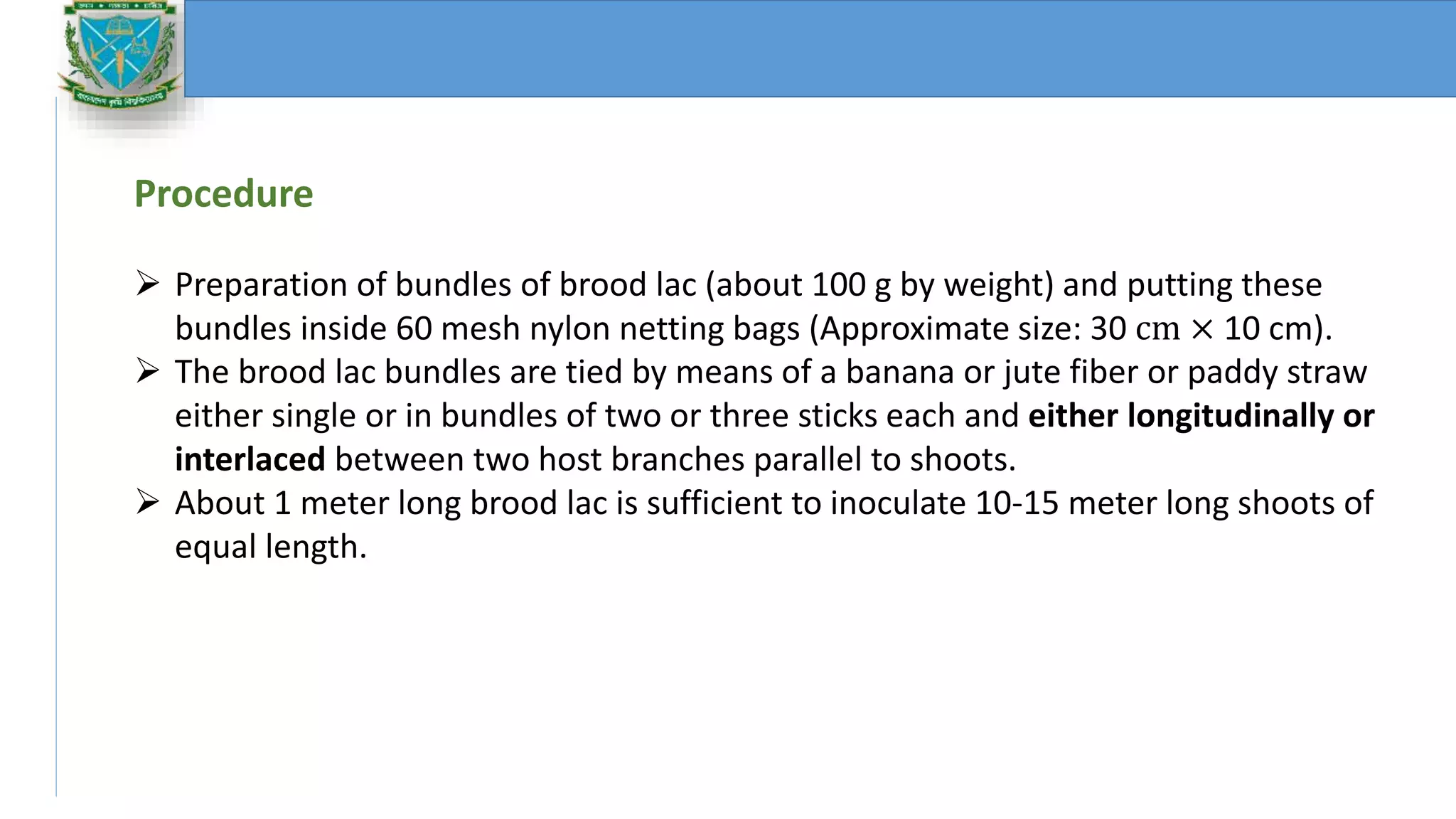 Cultivation techniques of lac insects | PPTX