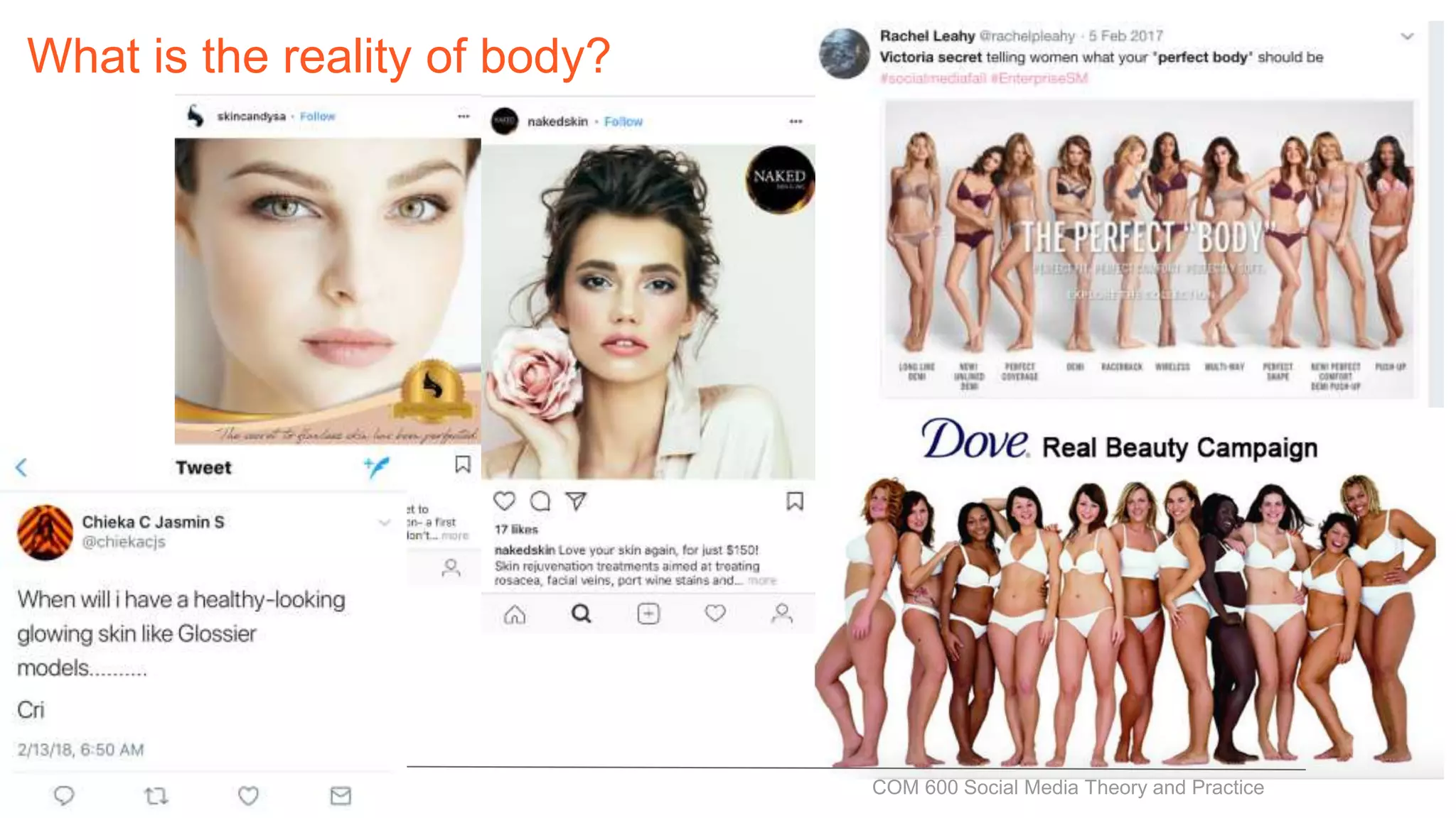 What is the reality of body?
COM 600 Social Media Theory and Practice
 