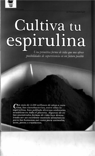 Cultiva tu espirulina   athanor 82 - jul-agos-2010