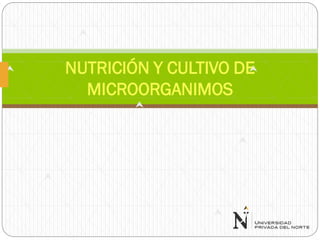 NUTRICIÓN Y CULTIVO DE
MICROORGANIMOS
 