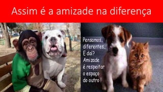 Assim é a amizade na diferença
 