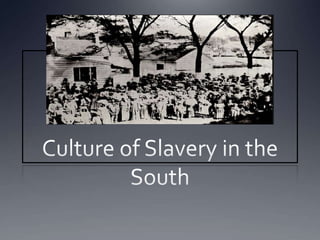Culture of Slavery in the South 