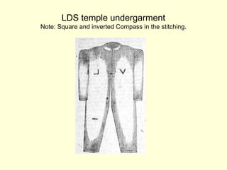 LDS temple undergarment
Note: Square and inverted Compass in the stitching.
 