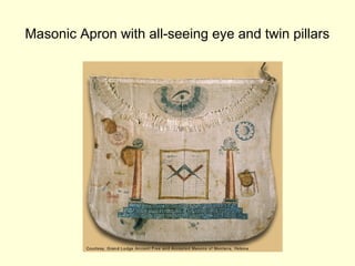 Masonic Apron with all-seeing eye and twin pillars
 