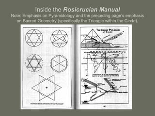 Inside the Rosicrucian Manual
Note: Emphasis on Pyramidology and the preceding page’s emphasis
on Sacred Geometry (specifically the Triangle within the Circle).
 