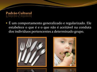  O enriquecimento do patrimônio cultural se dá por doismeios;InvençãoÉ a combinação de traços culturais já existentes, dando como resultado um traço cultural novo.DifusãoAlguns traços culturais podem se difundir também em locais diferentes do que ele surgiu.Retardamento CulturalAs mudanças dos diversos elementos da cultura não acontecem no mesmo ritmo em todos lugares: alguns se transformam mais rapidamente que outros, então pode-se falar de retardamento ou demora cultural.O contato entre as culturas