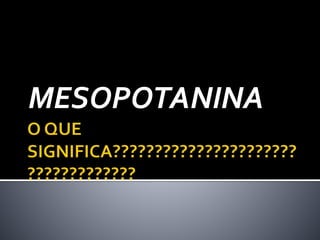 MESOPOTANINA 
 