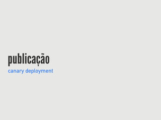 publicação
canary deployment
 