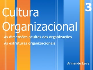 Cultura                                    3
Organizacional
As dimensões ocultas das organizações
As estruturas organizacionais




                                  Armando Levy
 