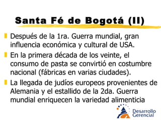 Altiplano Cundiboyacense (III) Fácil adaptación del trigo, los granos y frutas traídas por los inmigrantes. El oro se obtenía producto del trueque. Los indígenas se obligaron a las faenas agrícolas (encomiendas) La población indígena fue contagiada de enfermedades para las cuales no tenia defensas: sarampión, viruela, varicela, tifo y lepra.  