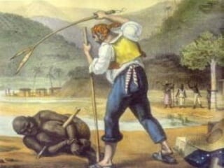 Quilombos
O negro também reagiu à escravidão, buscando
   uma vida digna. Foram comuns as revoltas
    nas fazendas em que...