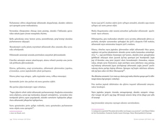 | 54 | Aymar sarnaqat uñt’añani Aymar sarnaqat uñt’añani | 55 |
Pachamamax uthiwa akapachampi ukhamaraki alaxpachampi, ukatakix wakisiwa
ayni apnaqaña aymar markanakanxa.
Uywanakax chimpurañaw chinuqa anata paxsinja, ukatakix t’inkhanaka qawra-
nakar uskuña jupaw jiwasar manqañaka churistu.
Qullu qalanakanja amuy lurataw puma, jararankhumpi, jamp’atumpi akanakax
pachamamarux uñjayapxi.
Akanakampiw ancha jakaña mayisiñani ukhamaraki allux umanaka allux uywa-
naka uthañpataki.
Ukhamaraki amarumpi umanaka jawirinakaru sarayañani qhirwanakataki.
Chawllan asirumpix amarur uñanchayapxi, ukatxa wilanch paxsinja uma jawira-
nak pichhsuña qhirwanakataki.
Ukatxa, qullunakax, uraqi uywañanakax, ukhamaraki qhirwanakax yapuñax,
q’awanakax, aymar jaqinakatakix jakañ pachapawa.
Ukatxa jalsur tuqu uñtapxi, qullu taypinakat umax, willkas mistunipxi.
Aymaratakix janiw alax pachan mä suma qamañax utjkiti.
Aka pachan jaljawinakampiw sapur uthañaxa.
“Sapur jaljawin uthañ wakisi ukhamaraki pachamamampi, thuqhuñas antatanakas
suma uñjañawa, aymar jaqi markanakax alaxpach amtasipiniwa, uywanakas mira-
tatañpataki qhirwa yapun puquñpataki, ukatakix sartañaniw luphipachat jallupa-
charu ukhamaraki jallupachat luphipacharu.
Suma qamañatakix janiw qullqix wakistiki, suma qamañatakix pachamamaw
suma uñjaña suma apnaqaña”2
.
Aymar jaqi jach’a markan utjirin janiw ayllupat armaskiti, ukatakix sapa maraw
ayllupar sari santu patrun uñjiri.
Marka thuquñanakax uñjir sarasinj amtasiñaw qullunakat ukhamaraki apachi-
tanak nayra uthatata.
Ukhampachax, pata markanakan uthaskiw uywa uywañax ukhamaraki qhirwa ya-
puchaña, ukampiw aymaranakax apthapipxi aka jach’a alaxpacha Chili markata,
ukhamaraki nayra amtatanakax lurapxiw jach’a markana.
Ukatxa, chinchur nayra jaqinakax qhirwanakan uthjiri ukhamaraki thiya qutan,
sapjistuw mä pachan jakaskañaniw ukatakix aymar marka luratanakax amtasiñapi-
niwa. “(...) jaqi janchiñakax ñusatanpax sayt’ayataw, ukatakix jiwat apnaqirinakax
jiphillanak uñtayapxi ukatx jayunak jiq’imp apantapxi jani ñusañpataki. Jaqin
jaqi ch’akanakax uraq patar jaypatxi ukatx lawanakampiw charanakas, ampara-
nakas, atimpis suma thuriyatawa. Jaqin janchipax suma askichataw uraq patanja,
niq’inakamp ukhamaraki jupan janchipampi ukhamaraki yaqha jamach’ janchi-
nakamp ukatxa pachpa ñiqimp allintata. Ajanupax niq’impiw askichatax ukhama-
raki piq’ipan uskut mä ñikut ñikutapampi”3
.
Akaallintañaxarmataxiw3.700maraa.p.ukatxajaqimarkachinchurqunqurqunt’atallin-
tatapxi ukatxa lupi pampaw wañachayi.
Pata markan jaqinak ukhirinakax aka qhirwa tuqunsti ukhamaraki amuyata-
nakax luraskapxi.
Nayra jaqinakax jutapxiw tiwanaku sarnaqawipampi, ukatakix amtapxiw wiraqu-
chat tunupat mä jach’a jaqi jisqa ñik’utampi amawta isimp ist’ata jilaqat pusi ayllu
ch’amampi
Jaqi jiwatanakat amuyatax nayraqat uskutaw sawuñanakaru.
2. Juan van Kessel, 2006.
3.Catálogodelaexposición“Pescadoresdelaniebla.Loschangosysusancestros”.2008.MuseoChileno
de Arte Precolombino. Fundación Familia Larraín Echenique. Ilustre Municipalidad de Santiago.
 