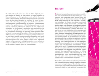 Knowing the aimara culture | 95 || 94 | Knowing the aimara culture
The beliefs of the people coming down from the altiplano (highlands), even-
tually added to the beliefs of the valley. The first are strongly influenced by
Tiwanaku culture, and one of its spiritual and artistic marks for this contact
period, is Wiracocha or Tunupa, described as a being endowed with supernatural
power, tall, short haired, dressed in the costume of the priests and astro-
nomers with a robe and cap of four points. Linked to human sacrifices, its
image appears first in textiles. Therefore, the coexistence of fisher-gatherers
in search of an agricultural process with altiplanic population was not only
to secure access to the products of the valleys and the coast, and exchange
technologies, but also introduced a new ideology, made of other beliefs. The
productive and spiritual mixture is visible in the artifacts accompanying bu-
rial pits. For adults, the offerings are their tools, weights, harpoons, hooks,
and sunfish to extract seafood, bags and nets. This reveals that the economy
of these towns was closely linked to sea fishing and gathering. In other cases,
the burial objects found are linked to agriculture: digging sticks, lithic knives
and axes made of stone; a variety of agricultural products such as corn, lima
beans, pacae, potato, sweet potato, pumpkin, cassava, quinoa, as the most
frequent; and accompanying or holding these products pottery or basketry.
In the case of children, the offerings are animals, ornaments such as neckla-
ces and bracelets of vegetable fiber in the wrists and ankles.
Evidence of the earliest human settlements shows coastal fis-
hing and camp inhabitants in the valleys. Dating back 11,000
years they were nomadic and lived in gathering, fishing and
hunting. Among the oldest remains are those of the Quebrada
de Acha, which connects to the Azapa Valley. This is an impor-
tant archaeological site of 10,000 years old and its ruins reveal
settlements with dwellings characterized by a circular base and
a central hearth where presumably the Aymara ate, prepared
their tips and spears for hunting and fishing. They had poles to
hold the roof which resulted in a conic look of the houses. It is
also believed that made occasional use of these housing because
they migrated to coastal camps to supplement the diet of the
valley. Agricultural experimentation in these lands began only
three thousand years ago while still keeping the hunting, gathe-
ring and fishing activities.The diet that provided by the swampy
areas of the valleys and river deltas, were seeds, roots and edible
fruits of wild plants. There are also clear indications of the pro-
duction of maize, cassava, yams, beans and chili, among other
species. The interest aroused by this new way of obtaining food,
caused a more stable displacement from their homes into the
valleys and the start of a semi sedentary life, moving materials
from the coast such as marine mammal bones, especially of sea
lions and whales. These new homes were always close to water
courses; in Lluta, Azapa and Camarones. This new way of living
allowed them to experiment with textiles through the use of
some species such as reed, slim reed, and cotton with which
they made baskets and rest mats and other artifacts that com-
plement hunting or even for garments and apparel.
These relative calm conditions made them experiment with
clay, which allowed them to cook their first pieces with some
success and start a pottery phase. This technology was com-
plementary to agriculture because pottery provided store and
transport for liquids and food. Families are incorporated fully
HISTORY
 