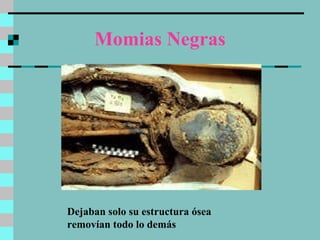 Momias Negras Dejaban solo su estructura ósea removían todo lo demás 