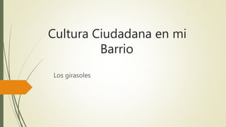 Cultura Ciudadana en mi
Barrio
Los girasoles
 